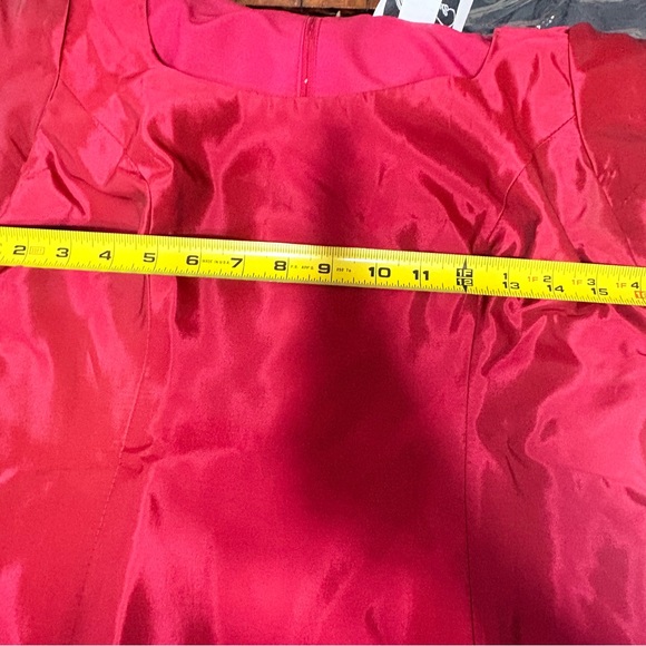 Vintage Rampage red satin peplum top featuring a bold statement style - Picture 5 of 8